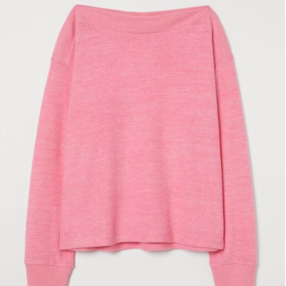 H&M Pink Boat Neck Sweater